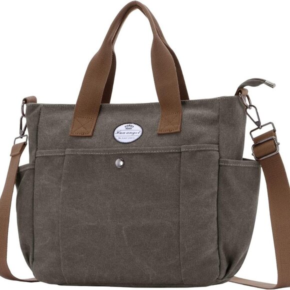 Eco-Friendly Grey Canvas Tote for Women - Lightweight Crossbody and Work Bag - Picture 8 of 8